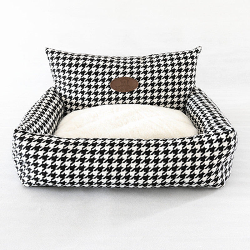 KFX-1911357 Houndstooth Cat Sofa Bed with Removable Washable Cover, Available in Three Sizes