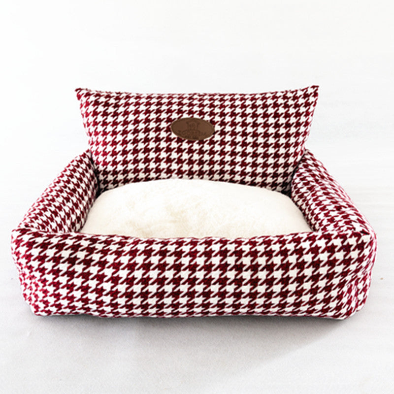 KFX-1911357 Houndstooth Cat Sofa Bed with Removable Washable Cover, Available in Three Sizes