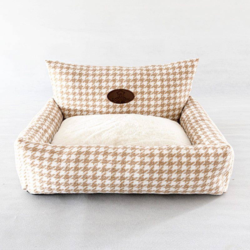 KFX-1911357 Houndstooth Cat Sofa Bed with Removable Washable Cover, Available in Three Sizes
