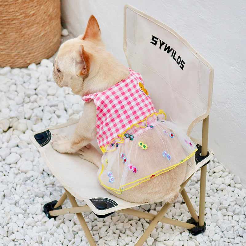 KFX-1911869 Stylish Pet Dog Sling Sarong in Red - Fashionable Minimalist Cotton Mesh Clothing