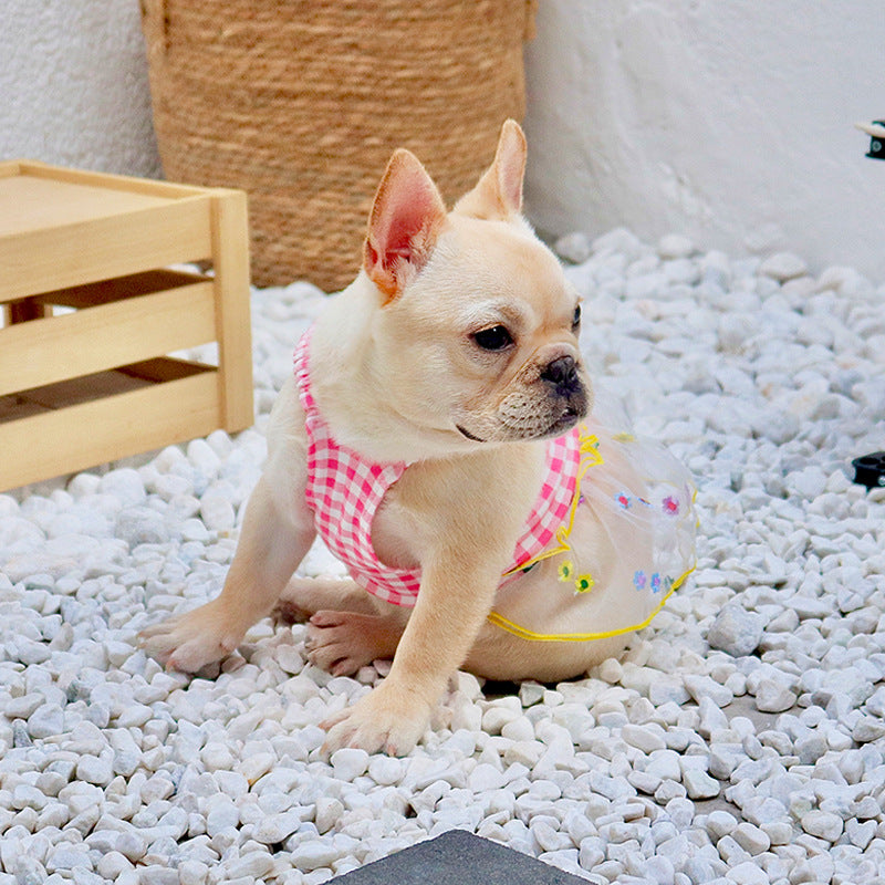 KFX-1911869 Stylish Pet Dog Sling Sarong in Red - Fashionable Minimalist Cotton Mesh Clothing