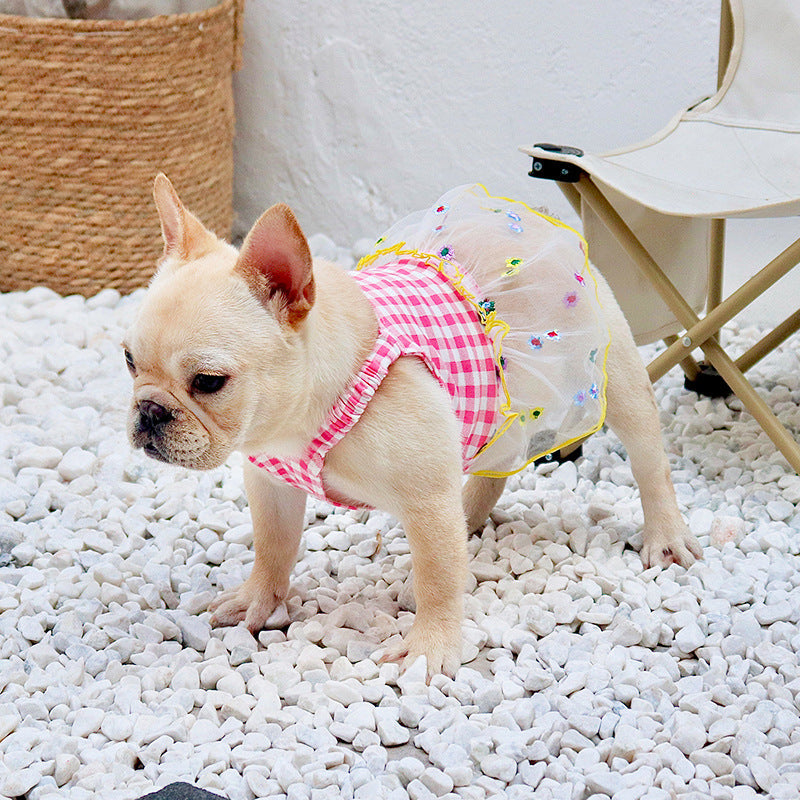 KFX-1911869 Stylish Pet Dog Sling Sarong in Red - Fashionable Minimalist Cotton Mesh Clothing