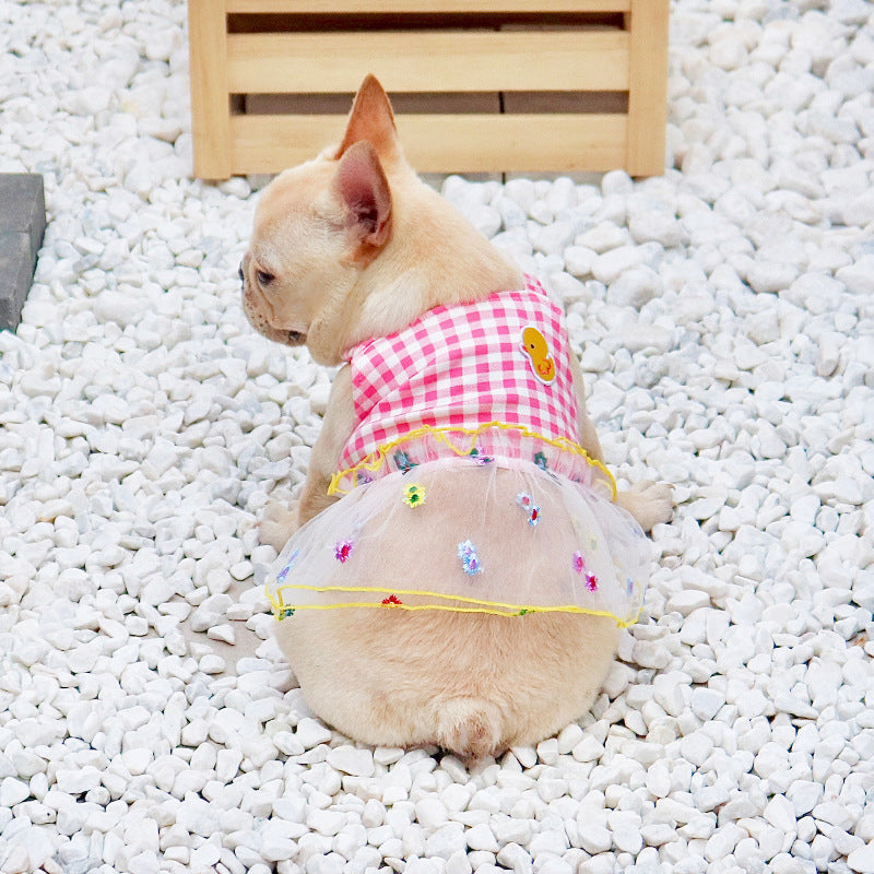 KFX-1911869 Stylish Pet Dog Sling Sarong in Red - Fashionable Minimalist Cotton Mesh Clothing