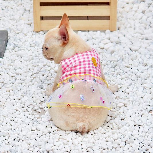KFX-1911869 Stylish Pet Dog Sling Sarong in Red - Fashionable Minimalist Cotton Mesh Clothing