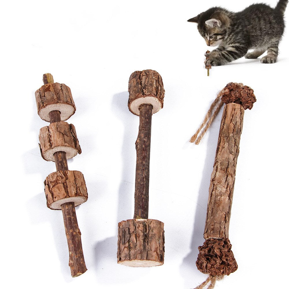 KFX-1912893 Dumbbell-Shaped Cat Chewing Toy for Teeth Cleaning & Dental Health