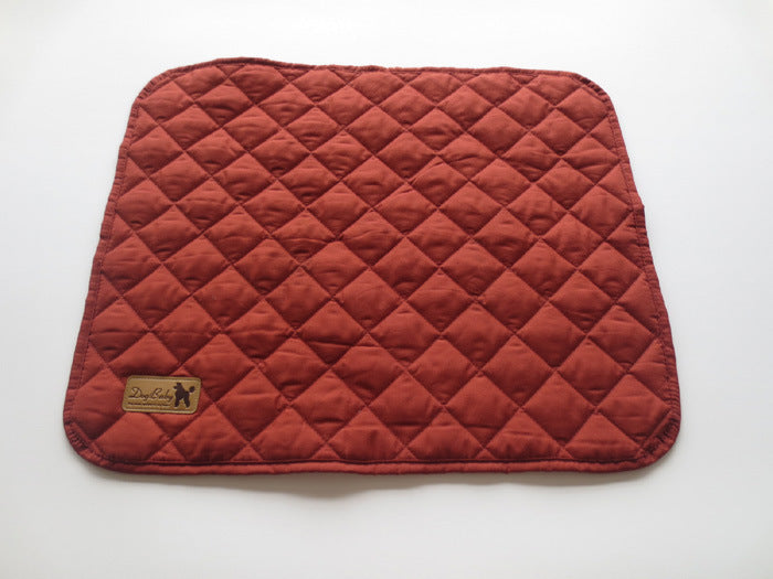 KFX-1913149 Warm Cotton Dog Quilt Seat Cushion – Wine Red & Pink Check, 60cm x 70cm or 70cm x 100cm