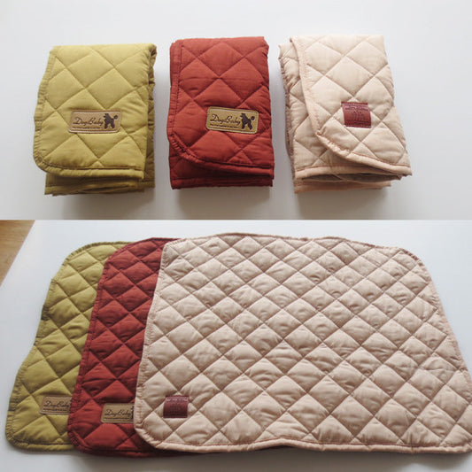 KFX-1913149 Warm Cotton Dog Quilt Seat Cushion – Wine Red & Pink Check, 60cm x 70cm or 70cm x 100cm