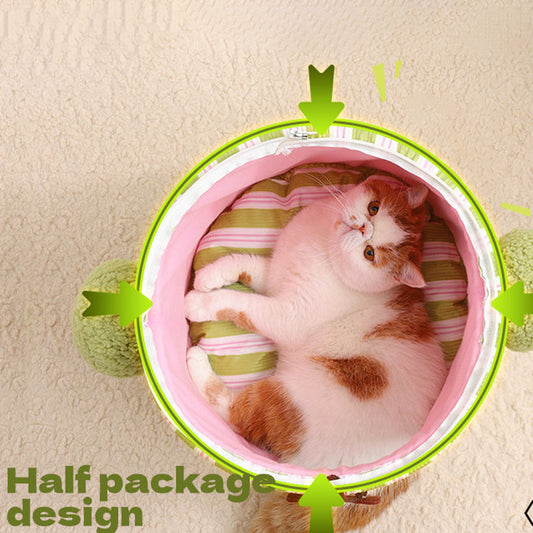 KFX-1914557 Dual-Purpose Cauliflower-Themed Enclosed Dog and Cat House