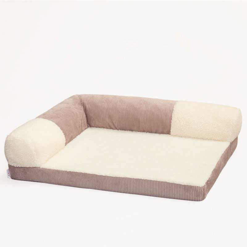 KFX-1915709 Removable and Washable Scratch-Resistant Linen Dog Sofa Bed with High Resilience Foam Cushion