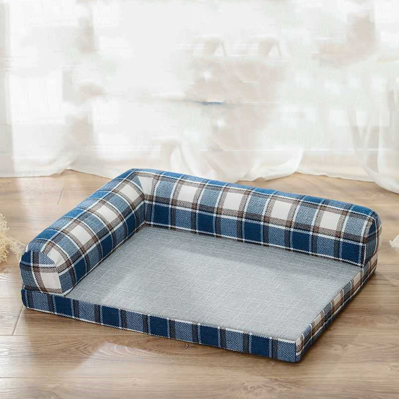 KFX-1915709 Removable and Washable Scratch-Resistant Linen Dog Sofa Bed with High Resilience Foam Cushion