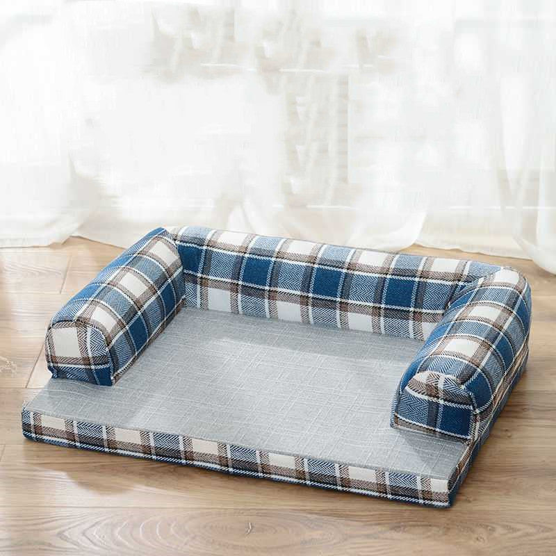 KFX-1915709 Removable and Washable Scratch-Resistant Linen Dog Sofa Bed with High Resilience Foam Cushion
