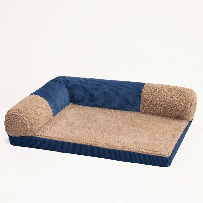 KFX-1915709 Removable and Washable Scratch-Resistant Linen Dog Sofa Bed with High Resilience Foam Cushion
