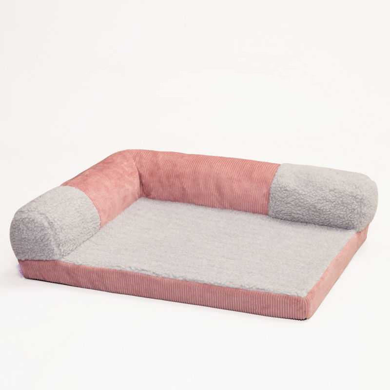 KFX-1915709 Removable and Washable Scratch-Resistant Linen Dog Sofa Bed with High Resilience Foam Cushion