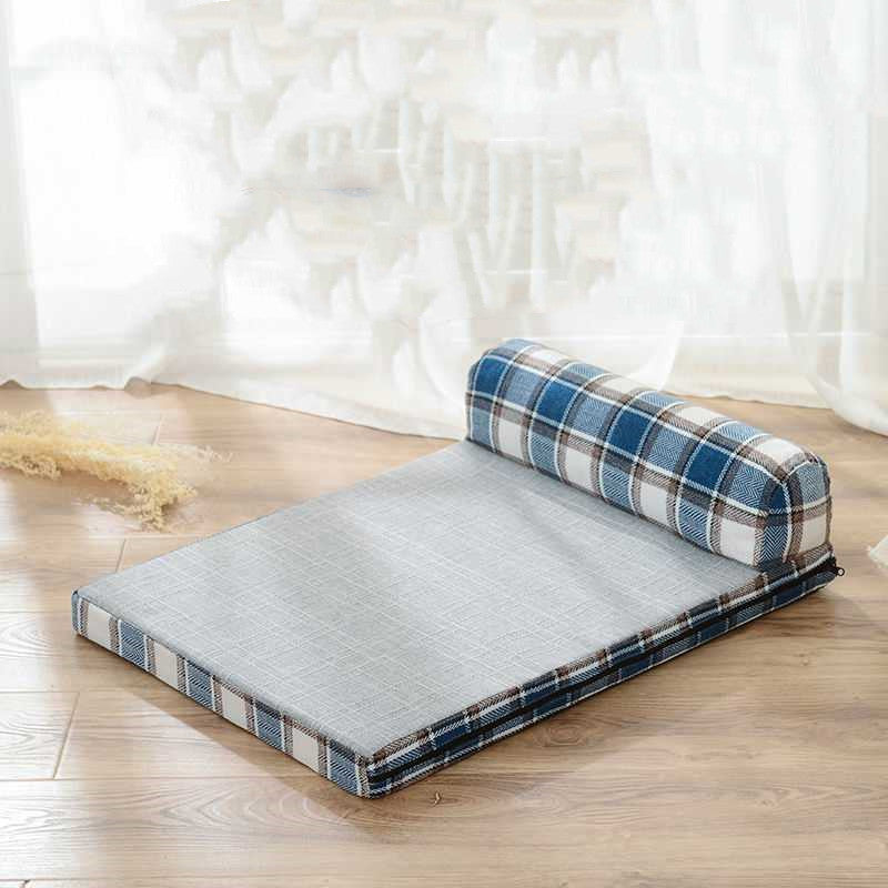 KFX-1915709 Removable and Washable Scratch-Resistant Linen Dog Sofa Bed with High Resilience Foam Cushion