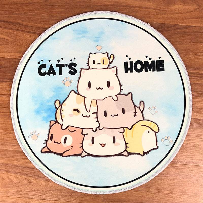 KFX-1917117 Pet Wear-Resistant Non-Slip Crawling Mat for Pets - Flannel Crystal Soft Fabric - Available in Cartoon Designs and Multiple Sizes