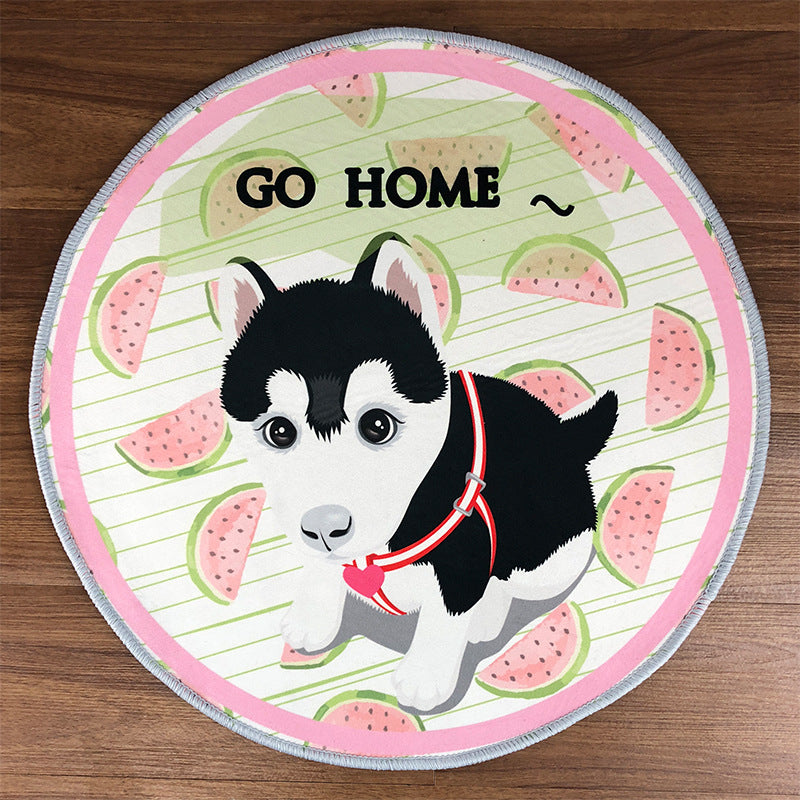 KFX-1917117 Pet Wear-Resistant Non-Slip Crawling Mat for Pets - Flannel Crystal Soft Fabric - Available in Cartoon Designs and Multiple Sizes