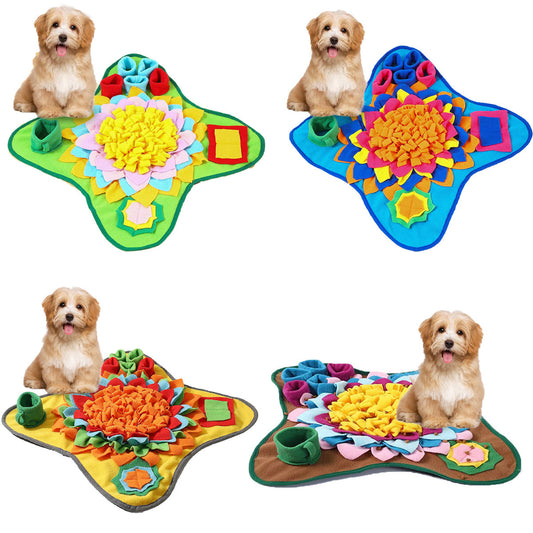 KFX-1917885 Colorful Dog Puzzle Sniffing Mat for Training and Food Hiding