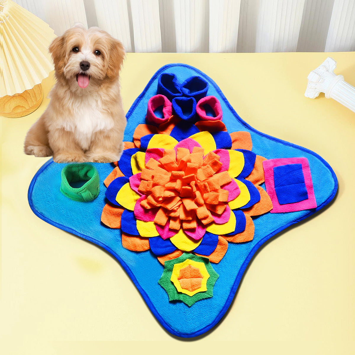 KFX-1917885 Colorful Dog Puzzle Sniffing Mat for Training and Food Hiding