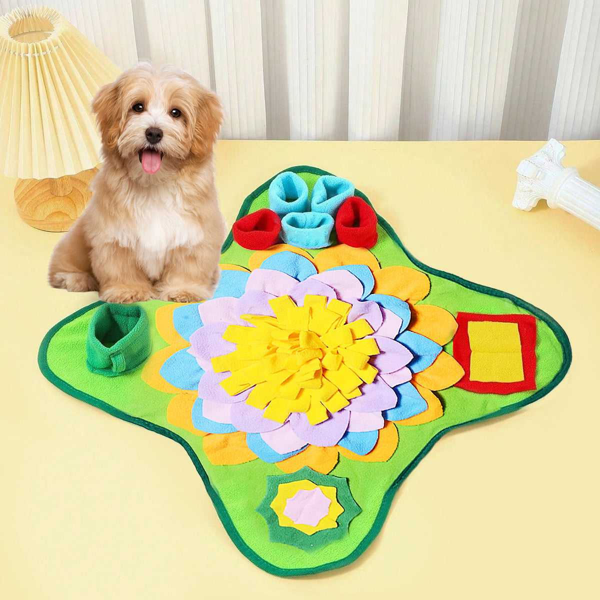 KFX-1917885 Colorful Dog Puzzle Sniffing Mat for Training and Food Hiding