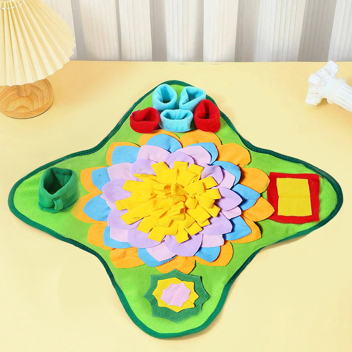 KFX-1917885 Colorful Dog Puzzle Sniffing Mat for Training and Food Hiding