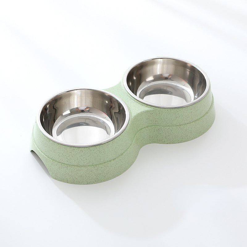 KFX-1920317 Double Stainless Steel Pet Feeder - Dog & Cat Food and Water Bowls, Convenient and Durable Design