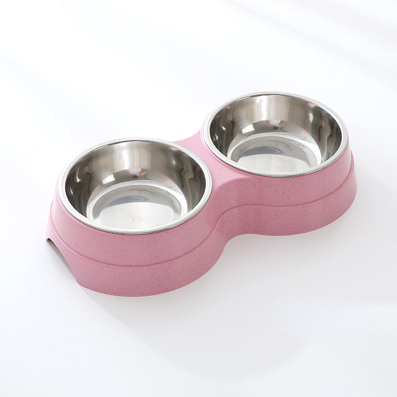 KFX-1920317 Double Stainless Steel Pet Feeder - Dog & Cat Food and Water Bowls, Convenient and Durable Design