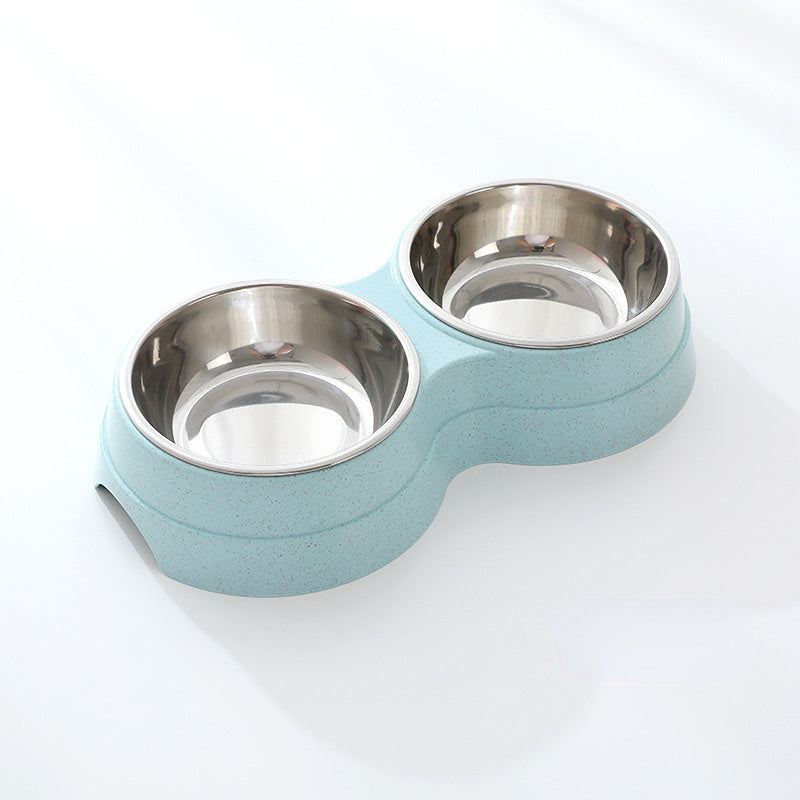 KFX-1920317 Double Stainless Steel Pet Feeder - Dog & Cat Food and Water Bowls, Convenient and Durable Design