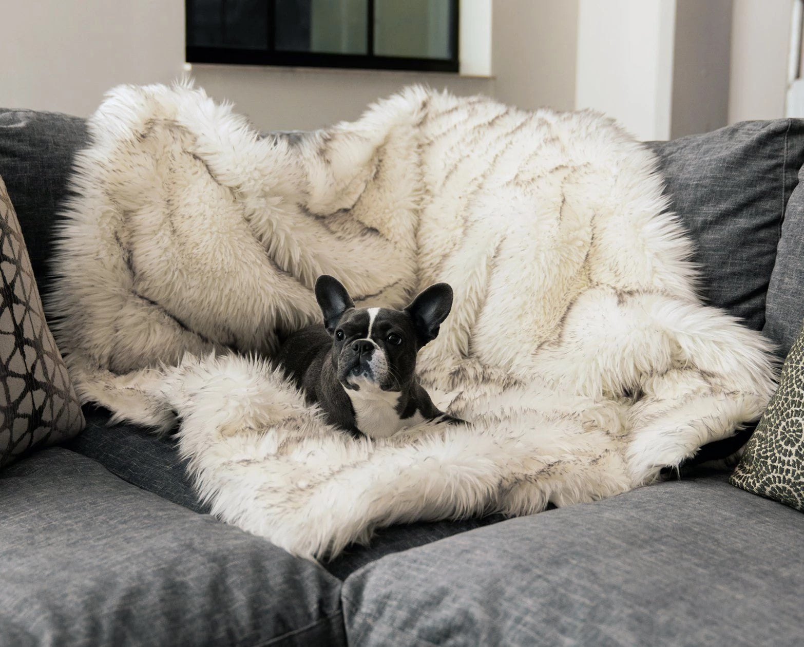 KFX-1921853 Plush Waterproof Dog House Blanket - Soft Cloth Pet Nest in Beige