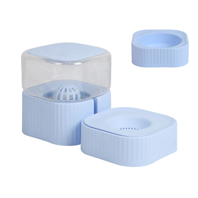 KFX-1923005 Magnetic Pet Bowl Feeder Set - Versatile Drinking Fountain and Feeding Solutions in Pink, Blue, Gray, and White