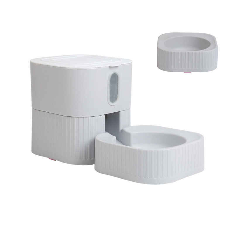 KFX-1923005 Magnetic Pet Bowl Feeder Set - Versatile Drinking Fountain and Feeding Solutions in Pink, Blue, Gray, and White