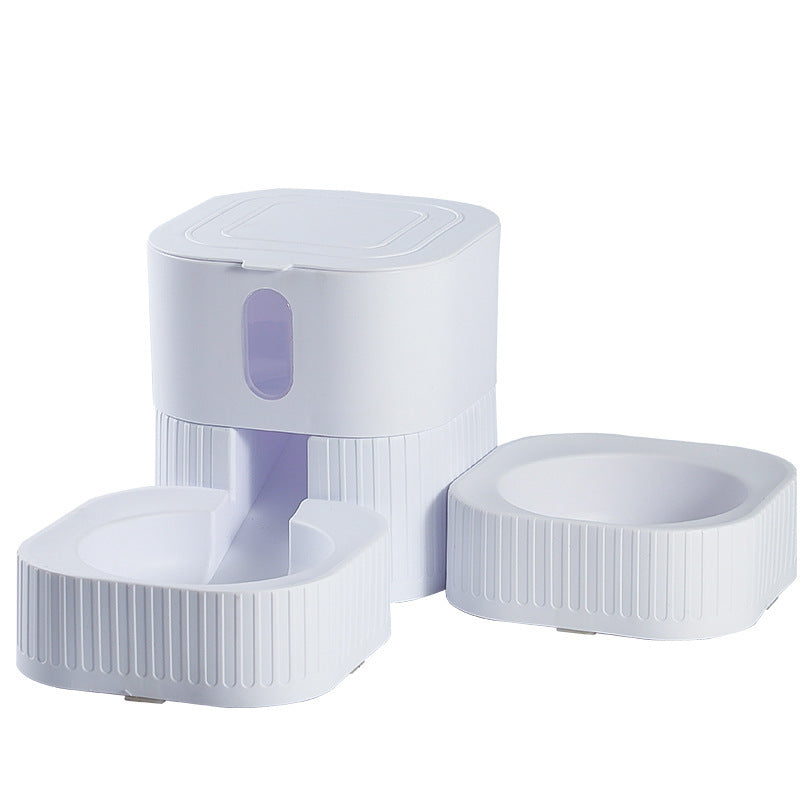 KFX-1923005 Magnetic Pet Bowl Feeder Set - Versatile Drinking Fountain and Feeding Solutions in Pink, Blue, Gray, and White