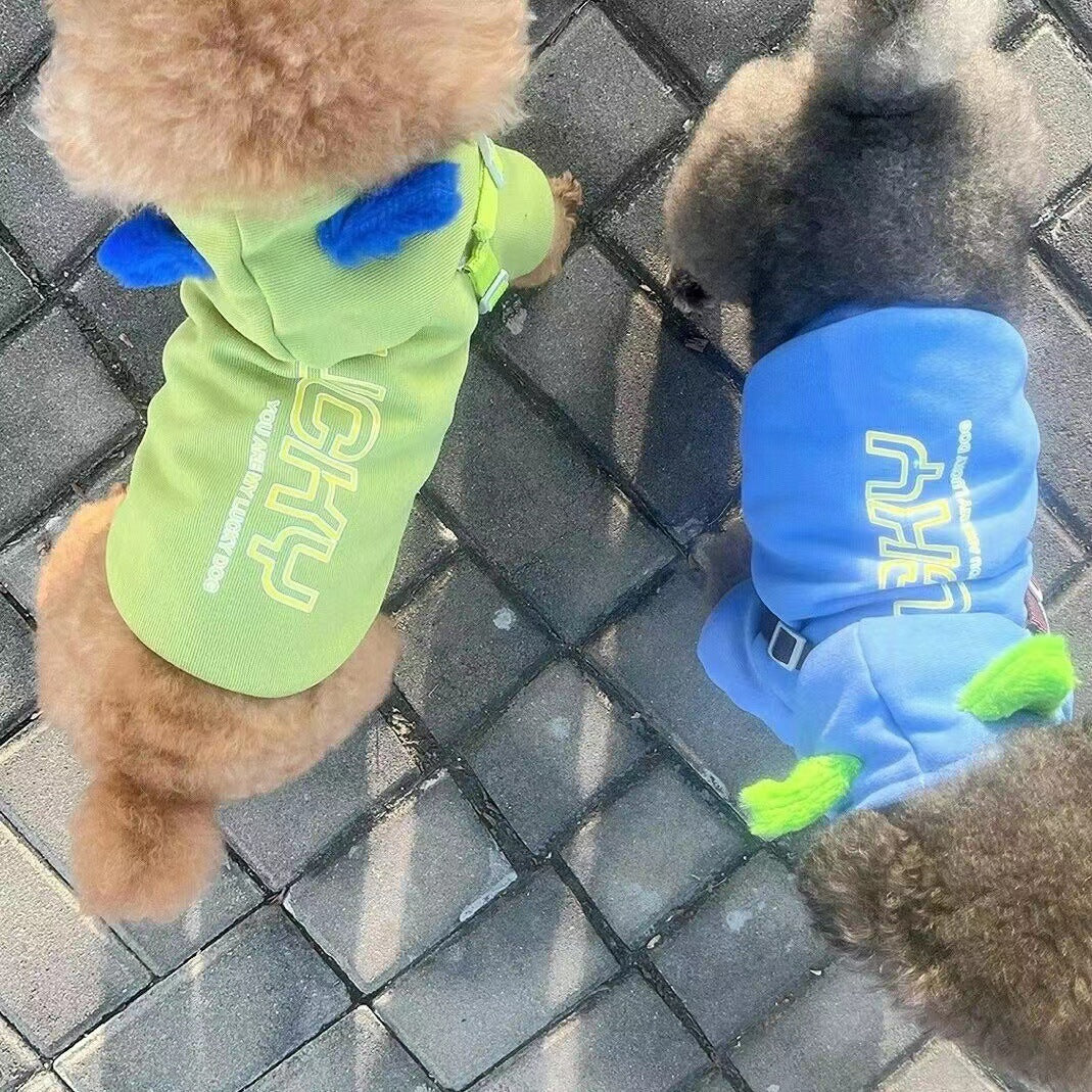 KFX-1928381 Schnauzer Bichon Teddy Autumn Winter Sweaters in Blue and Green for Small to Medium Dogs