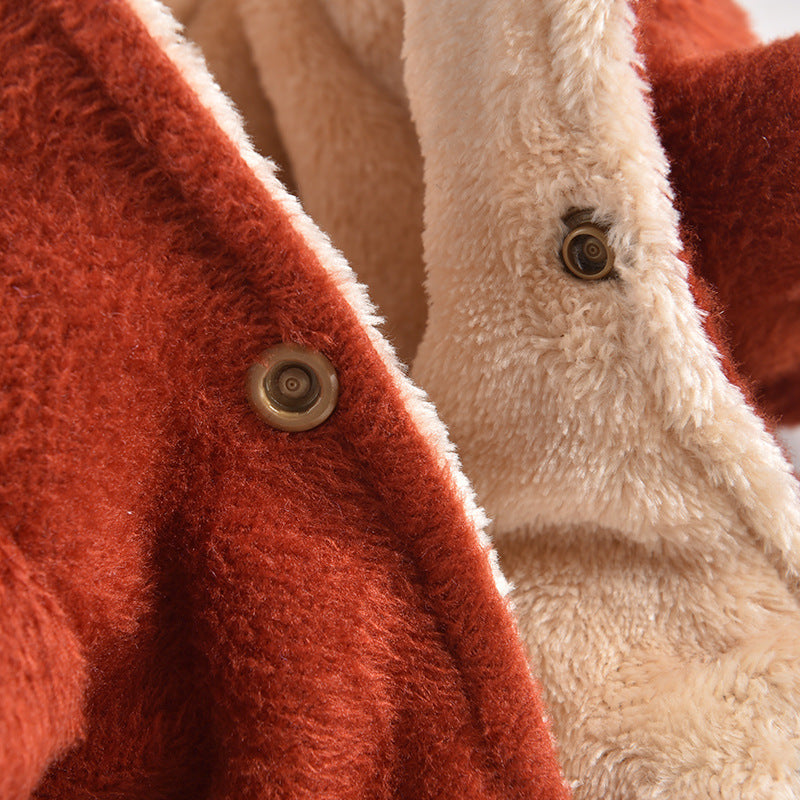 KFX-1929149 Pet Dog Plush Pocket Pants - Cozy Four-Legged Clothing in Red or Blue Checkered Pattern