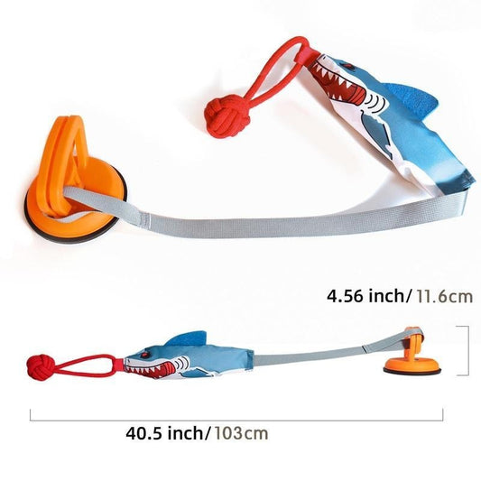 KFX-1931197 Interactive Shark Shaped Pet Toy with Suction Cup - Chew Toy for Dogs and Cats, Promotes Dental Health and Engagement