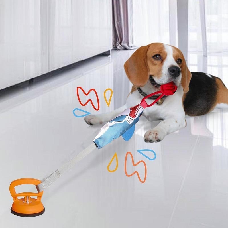 KFX-1931197 Interactive Shark Shaped Pet Toy with Suction Cup - Chew Toy for Dogs and Cats, Promotes Dental Health and Engagement