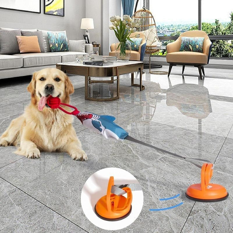 KFX-1931197 Interactive Shark Shaped Pet Toy with Suction Cup - Chew Toy for Dogs and Cats, Promotes Dental Health and Engagement