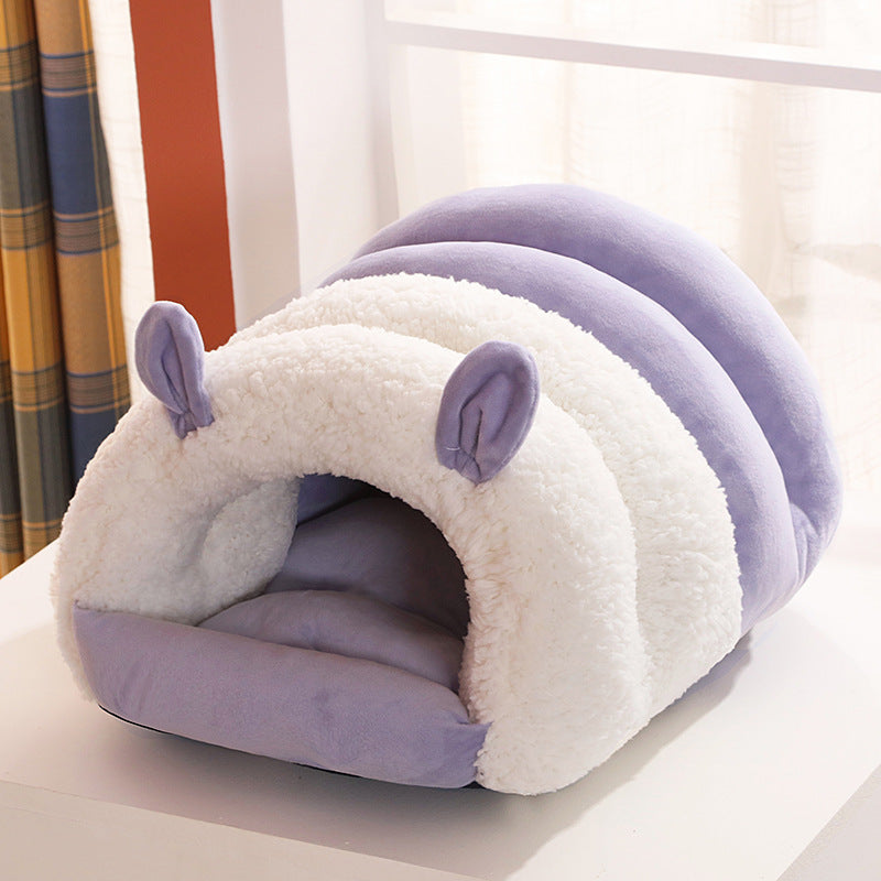 KFX-1932605 Cozy All-Season Closed Cat Nest - Washable Winter Mat for Kittens