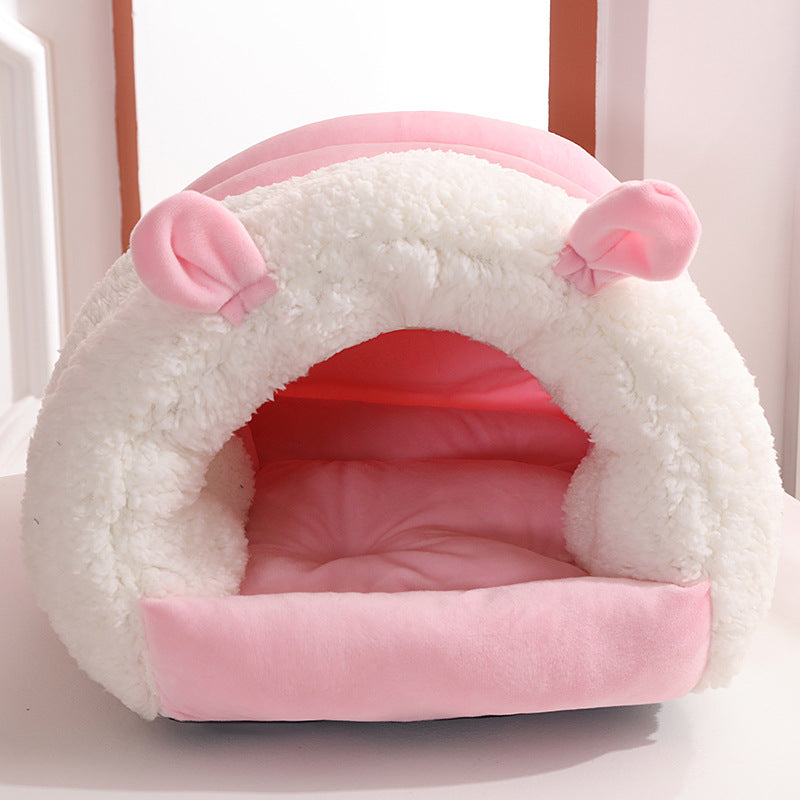 KFX-1932605 Cozy All-Season Closed Cat Nest - Washable Winter Mat for Kittens