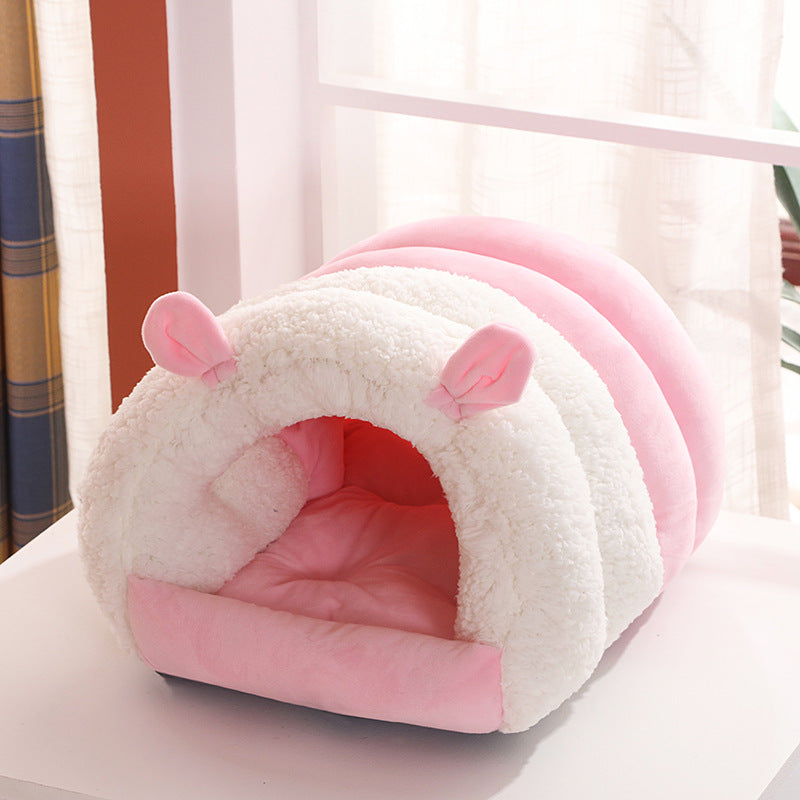 KFX-1932605 Cozy All-Season Closed Cat Nest - Washable Winter Mat for Kittens