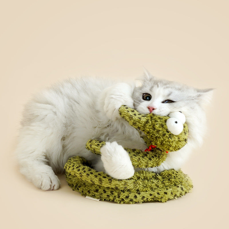 KFX-1933373 Funny Snake Cat Stick Toy - Spiral Rubber Play Wand for Cats, 140cm Length