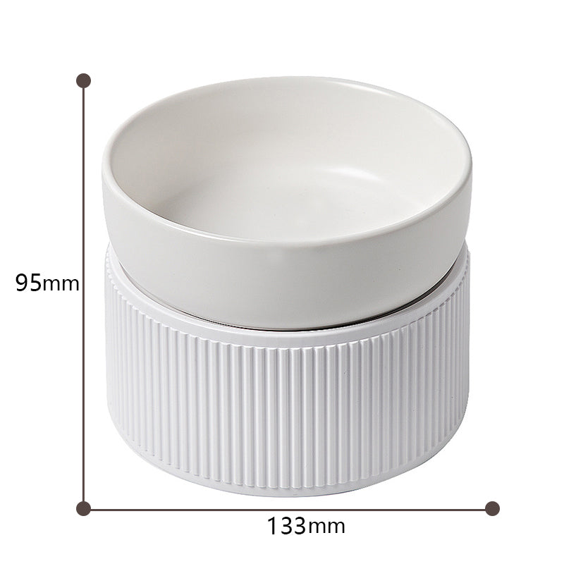 KFX-1934525 Ceramic Double Bowl for Cats and Dogs - Removable, Easy to Clean, Safe and Durable Design
