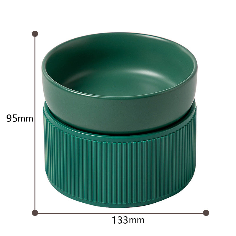 KFX-1934525 Ceramic Double Bowl for Cats and Dogs - Removable, Easy to Clean, Safe and Durable Design