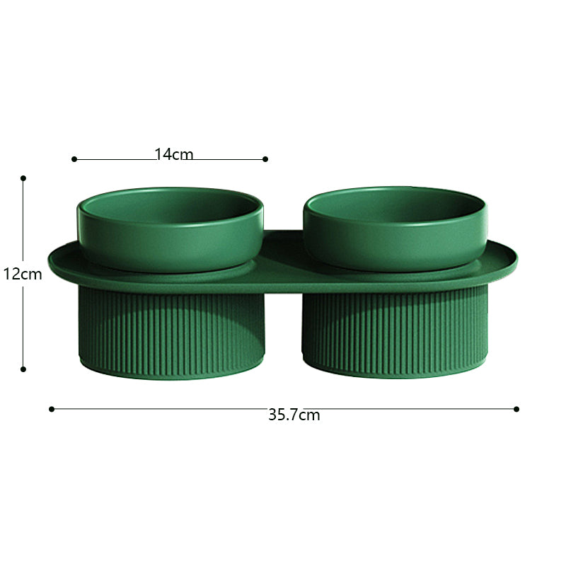 KFX-1934525 Ceramic Double Bowl for Cats and Dogs - Removable, Easy to Clean, Safe and Durable Design