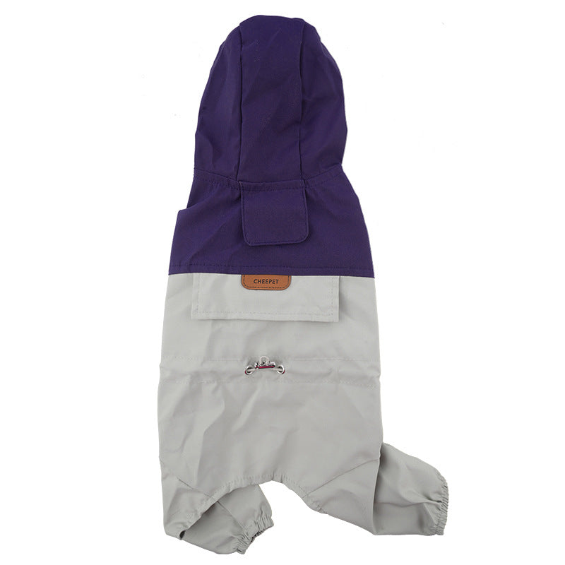 KFX-1935933 Stylish Pet Raincoat for Small and Medium Dogs - Waterproof Polyester, Multiple Colors Available