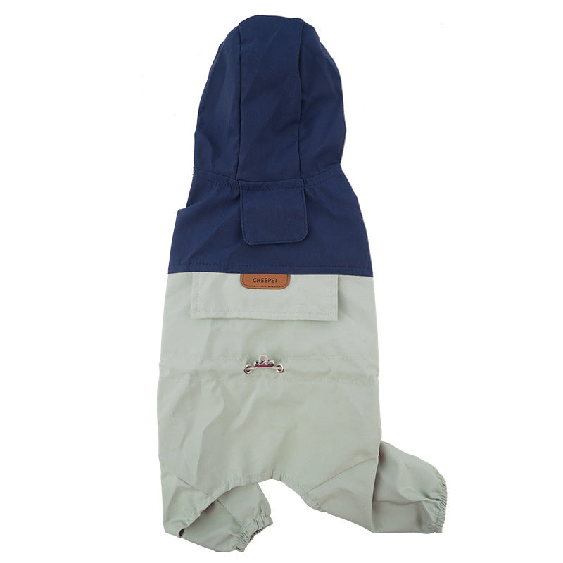 KFX-1935933 Stylish Pet Raincoat for Small and Medium Dogs - Waterproof Polyester, Multiple Colors Available