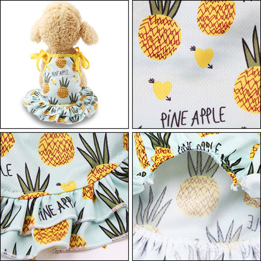KFX-1936701 Fruit Pattern Mesh Skirt Vest for Pets - Available in Pineapple, Banana, Strawberry