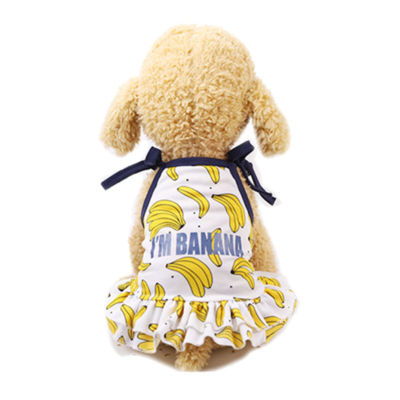 KFX-1936701 Fruit Pattern Mesh Skirt Vest for Pets - Available in Pineapple, Banana, Strawberry