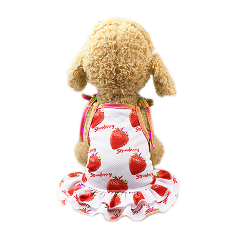 KFX-1936701 Fruit Pattern Mesh Skirt Vest for Pets - Available in Pineapple, Banana, Strawberry