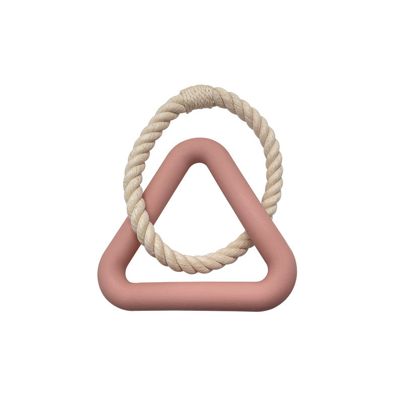 KFX-1936957 Large Triangular Pull Ring Toy Made of Durable Cotton Rope for Interactive Pet Play