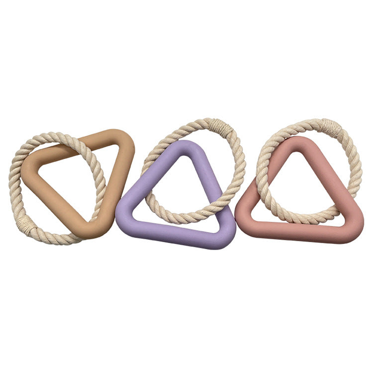 KFX-1936957 Large Triangular Pull Ring Toy Made of Durable Cotton Rope for Interactive Pet Play